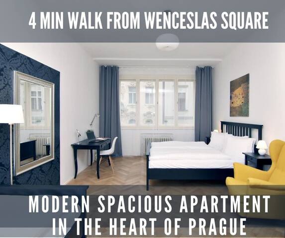 Mila – 4 Br 2 Ba 4 min walk from Wenceslas Square
