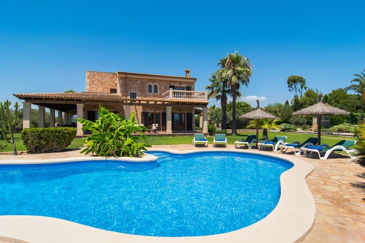 Mooi Mallorcaans Landhuis, Wifi, Grote Tuin, Zwembad - Portocolom