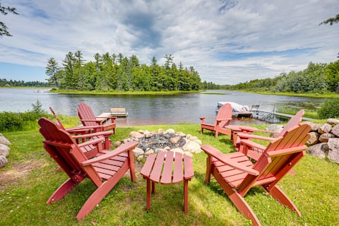 Dock, Fire Pit: Historic Lakefront Cabin in Mercer