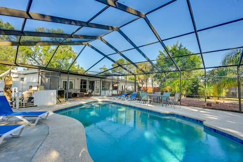 Dock & Beautiful Views! Spacious Bellows Lake Gem