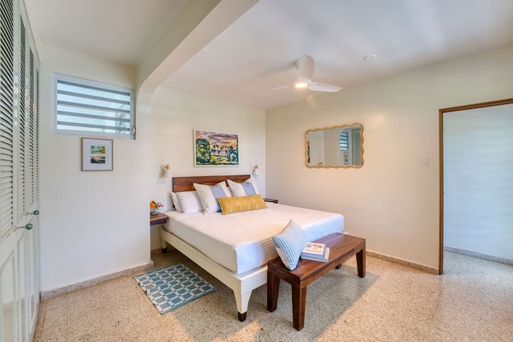Primary bedroom with king bed