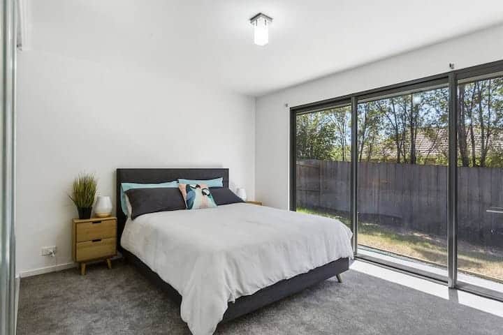 Queen Bed, with Built-ins and Television