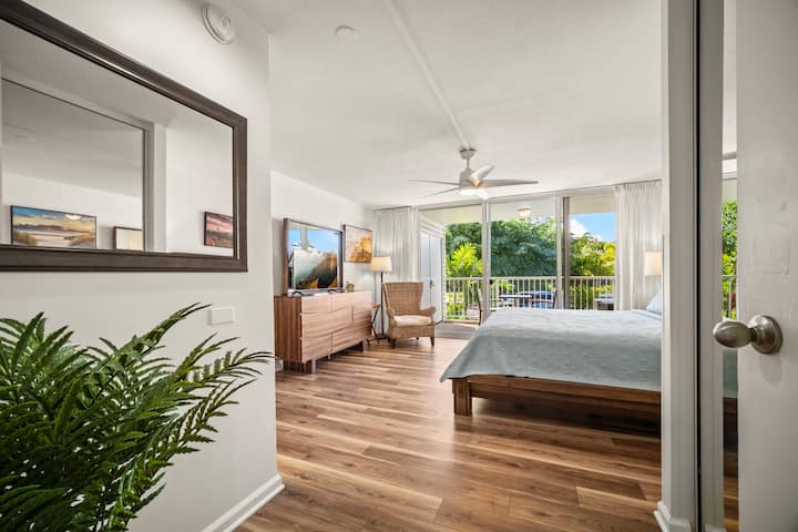 2. stúdió, king méretű ágy, fürdőszoba, terasz