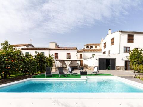 Bright house with terrace and orange garden