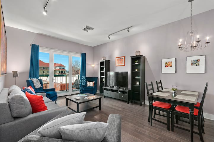 2BR Condo w/ Balcony + Free Tix | Walk to Downtown