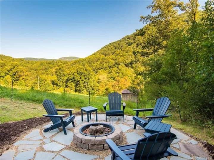 Firepit in front of the barn