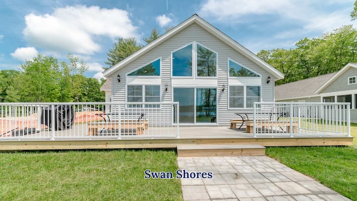 Expansive Lakefront Home with Private Dock & Canoe