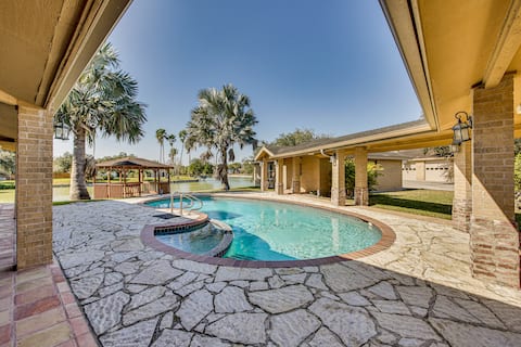 Pool & Game Room: Waterfront Harlingen Home