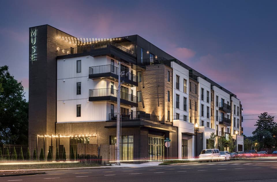 Music City Flats 214 exterior — modern Nashville condo facade