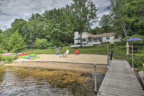 New Hampshire Home w/ Private Beach, Dock & Rafts!