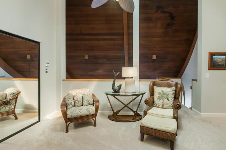Loft bedroom lounge area