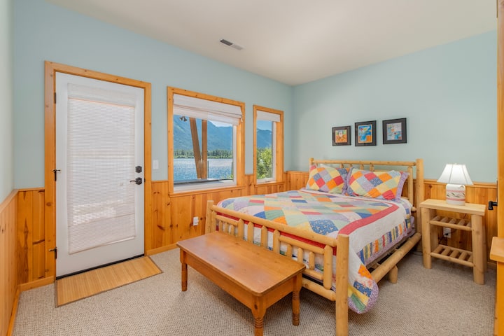 Lower level bedroom with queen bed