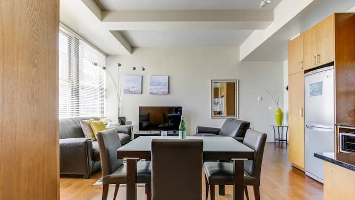 Enjoy classic and modern interiors in this beautiful 1BD condo