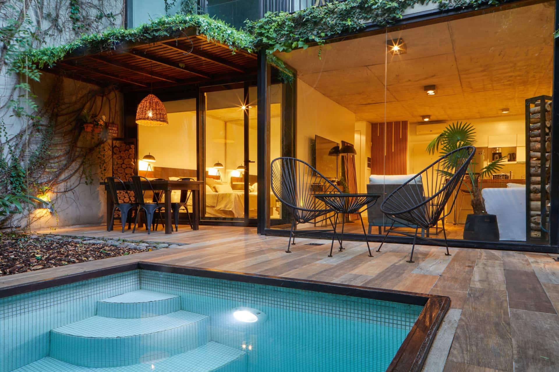 Apartamento de 1 quarto com piscina privativa em Palermo