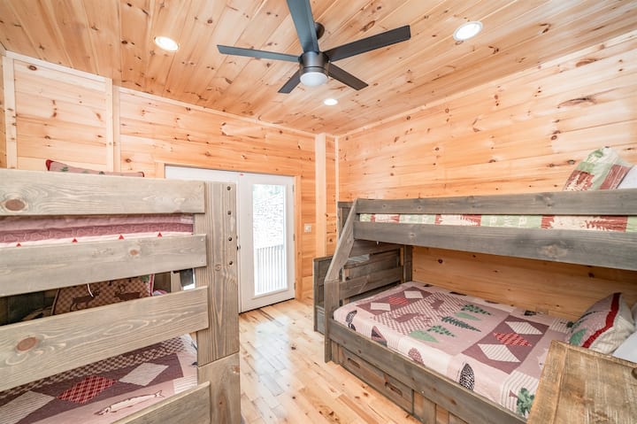 Twin bunks located in the basement