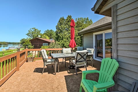 Family Home w/ Deck, Yard, Dock on Rock River