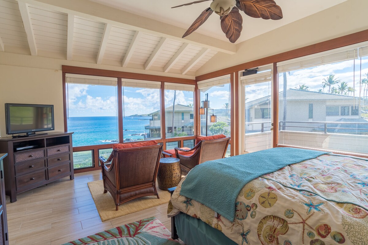 卧室配备海滨座位