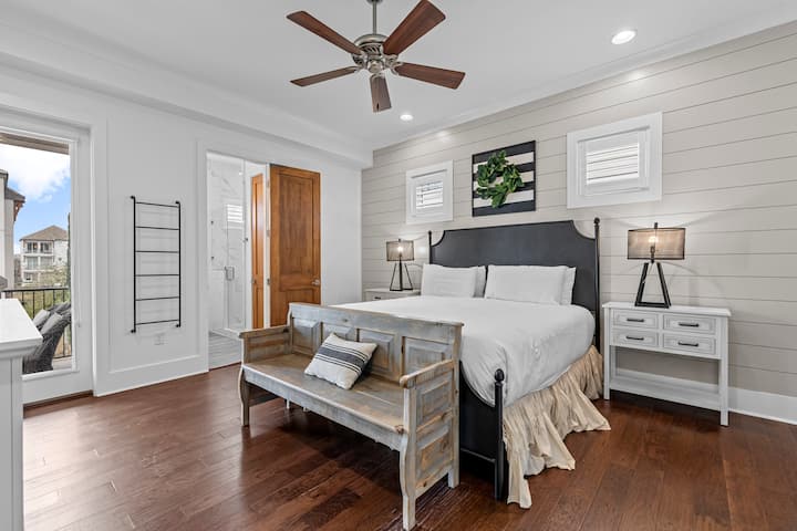 Second Floor King Bedroom with Balcony Access and En-suite Bathroom