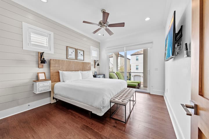 Second Floor King Bedroom with Balcony Access and En-suite Bathroom