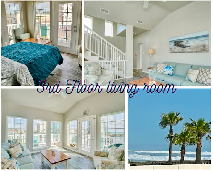 Palm Paraidse- 3rd floor sebuleni Queen pullout!!  Mwonekano bora wa mwangaza wa jua ndani ya nyumba.  Hakuna mlango kwenye chumba hiki.  Kitanda kinapendekezwa zaidi kwa vijana au watoto