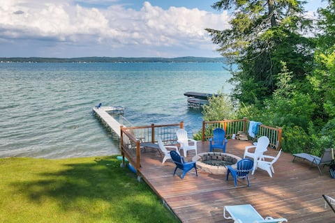 Waterfront Deck + Dock: Torch Lake Home!