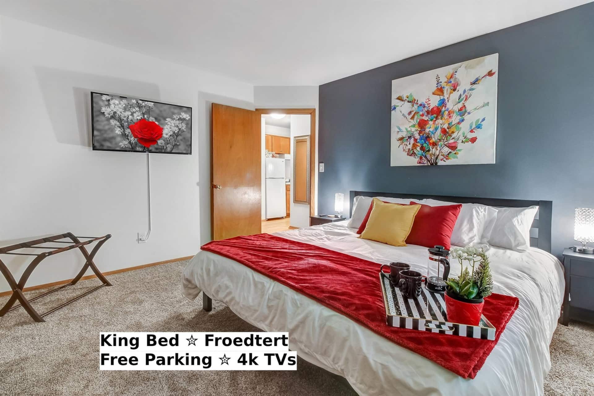 Medical District Apt King Bed Free Parking Laundry