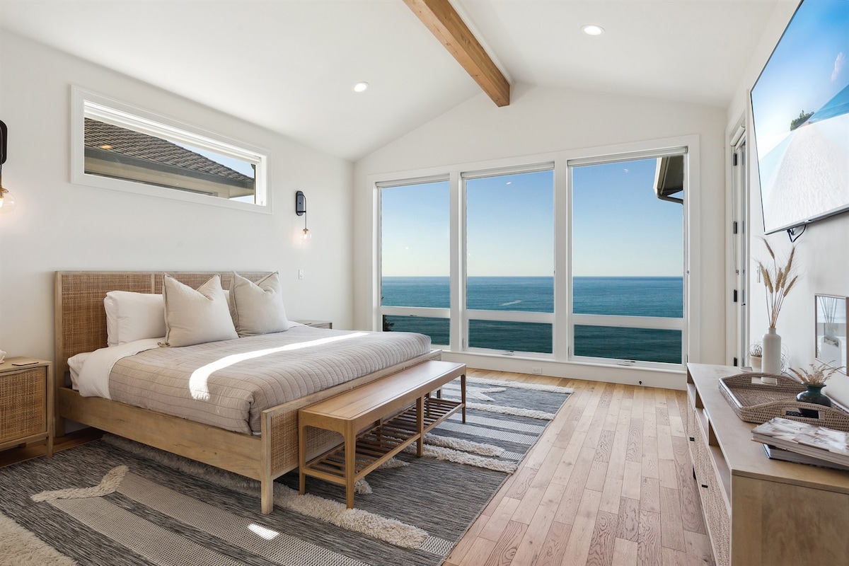 珍珠卧室1 ：主套房，配备加大双人床、露台通道和海景