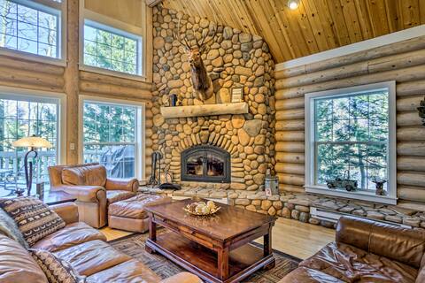 Secluded Log Cabin w/ Game Room & Forest Views