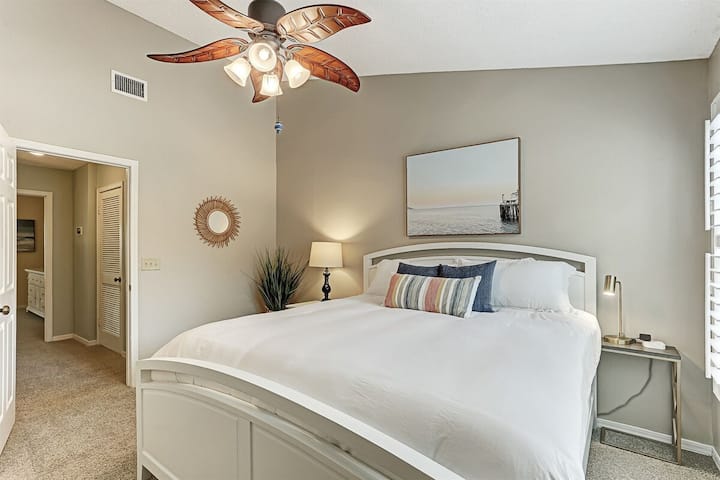Upstairs Guest Bedroom has King Bed and  Ensuite Bathroom