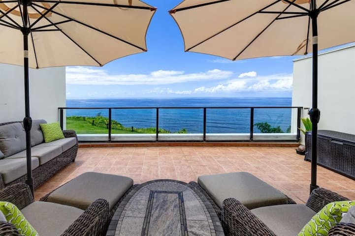 Sapphire Lotus~Ocean Front~A/C~Pool~BBQ