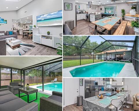 Stunning Heated Pool House Close to Tampa & Casino