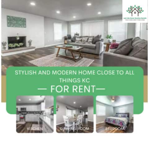 Stylish and Modern Home Close To All Things KC