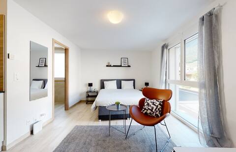 Bright studio 002 in downtown Aigle