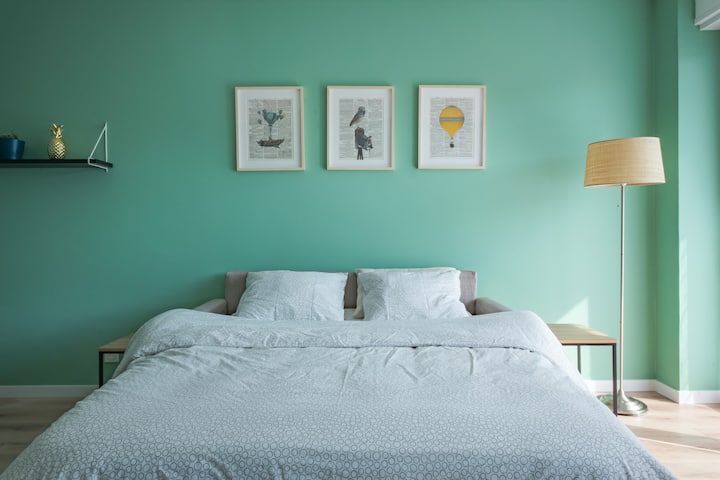 Sofá cama desplegado