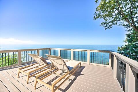 Modern Lake Michigan Home with 3 Lakefront Decks!