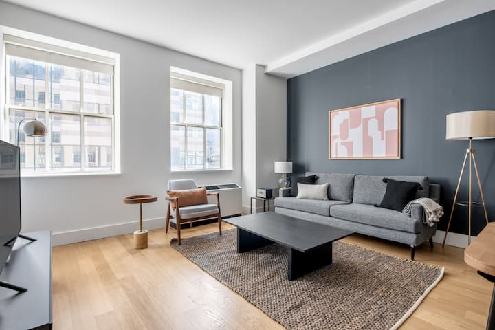 Blueground | Fidi, Fitness Center, Lounge - Manhattan, NY