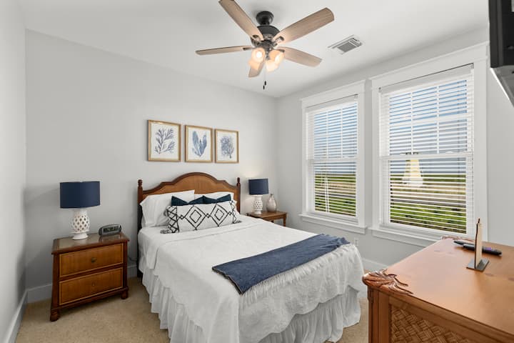 Experience the ultimate in serene comfort with our Queen bedroom