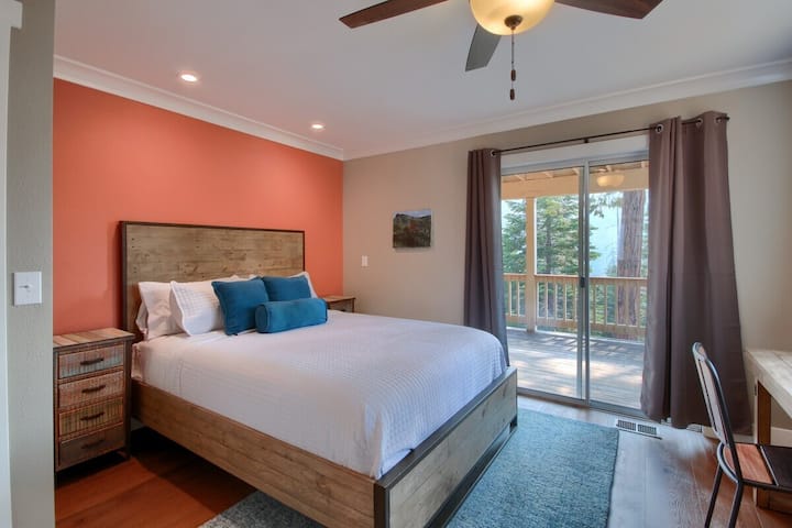 Bedroom 3 (downstairs) with direct patio access