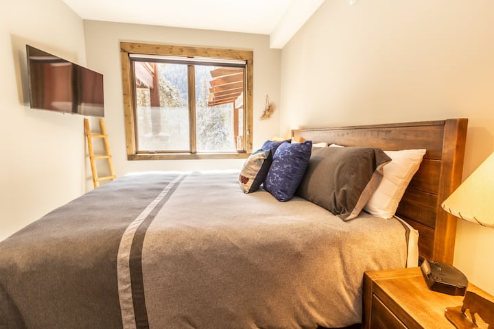 Master bedroom with king-sized bed
