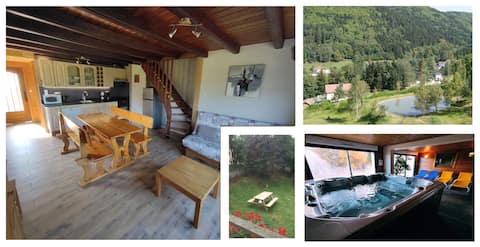 Gîte MANON with SPA Jacuzzi Sauna Fishing pond