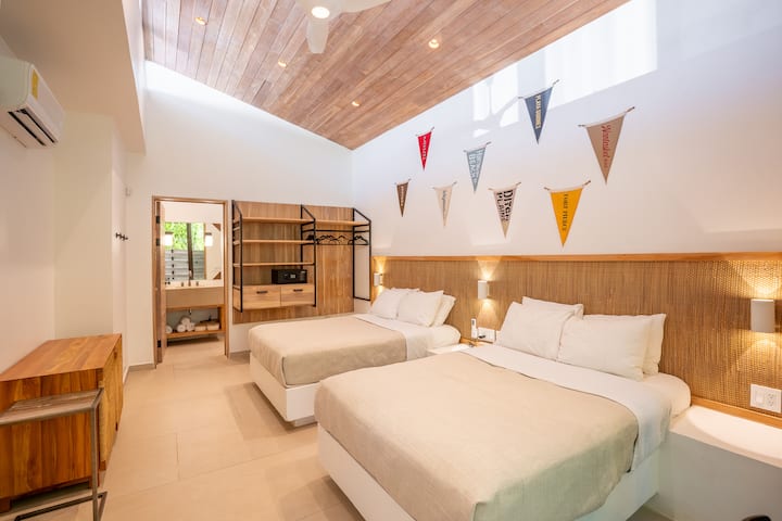 The casita sleeps up to six guests, with a king bed in the master and two full beds in the second bedroom.