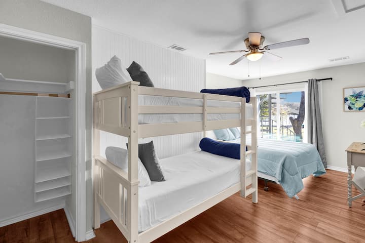 Queen and bunk bedroom
