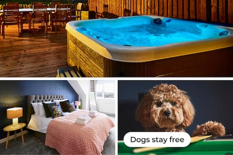 Hot Tub + Views | Cinema + Games | Pets + Families