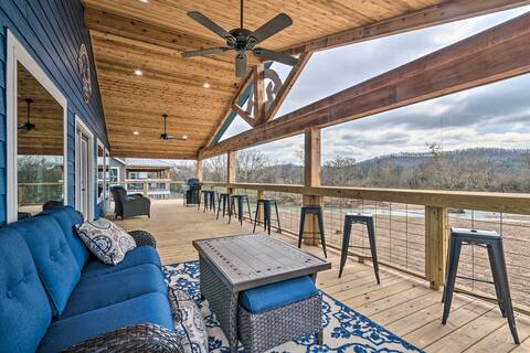 Upscale Riverfront Home w/ Beach & Fire Pit!