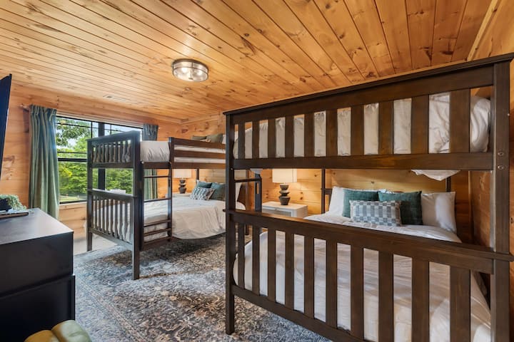The bunk room sleeps eight and is a hit with kids — or anyone who loves a good top bunk.