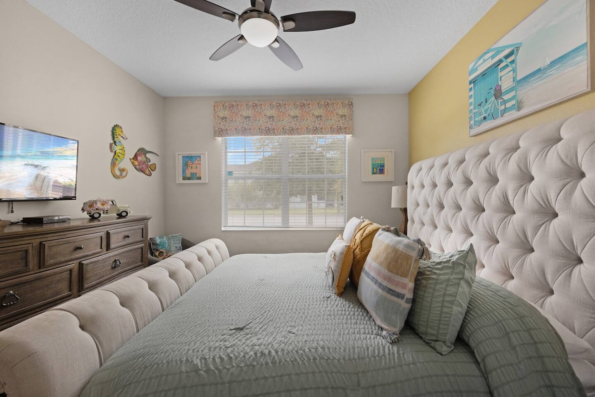 Downstairs King size bedroom, #1.  The bathroom is right next to the bedroom but is not an ensuite