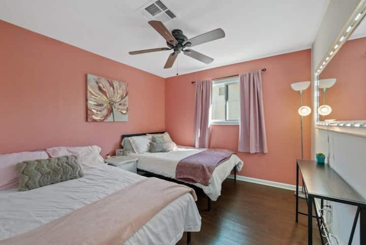 Two full beds that sleep 4 guests comfortably