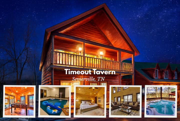 Outdoor & Indoor Private Pool Cabin | Game Room - Tennessee