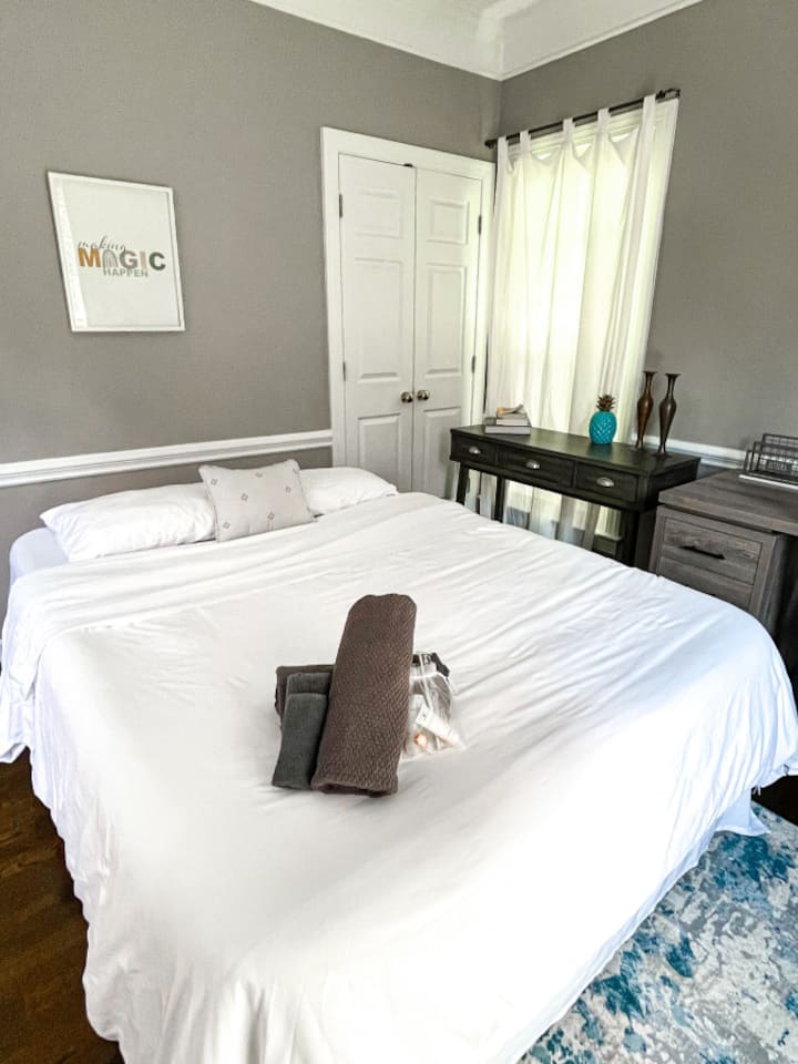 Queen Air Mattress available can be set up in the private office.