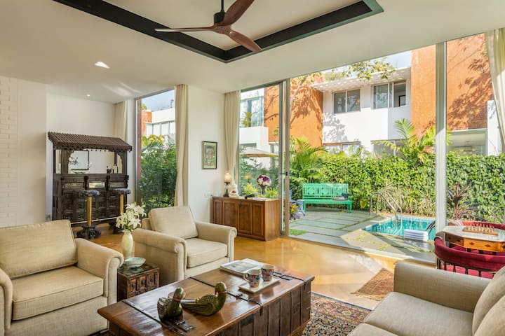 Lazamora|modern Villa|pvt Pool |Power Backup|patio - アンジュナ